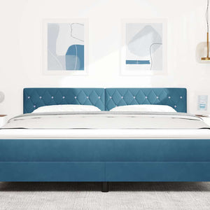 vidaXL LED Headboard with LED Strips Dark Blue 180 cm Velvet