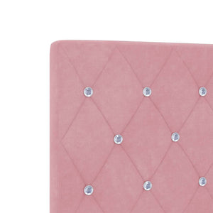 vidaXL LED Headboard with LED Strips with Headboard Pink 180 cm Velvet
