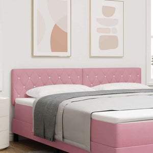 vidaXL LED Headboard with LED Strips with Headboard Pink 180 cm Velvet