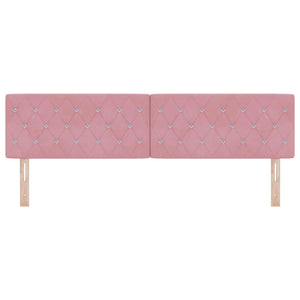 vidaXL LED Headboard with LED Strips with Headboard Pink 180 cm Velvet