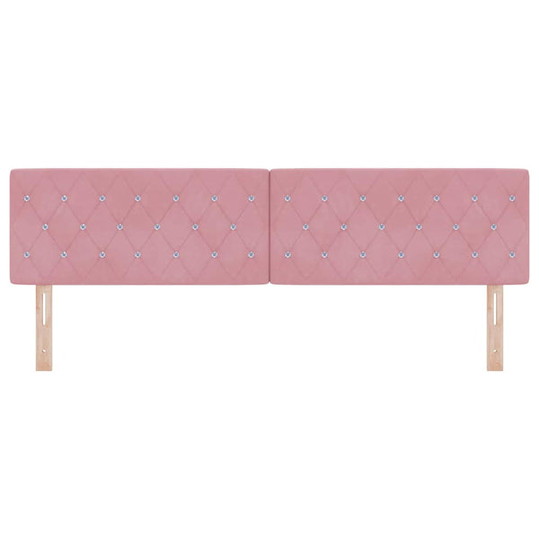 vidaXL LED Headboard with LED Strips with Headboard Pink 180 cm Velvet