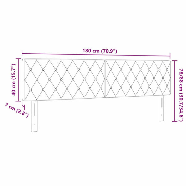 vidaXL LED Headboard with LED Strips with Headboard Pink 180 cm Velvet