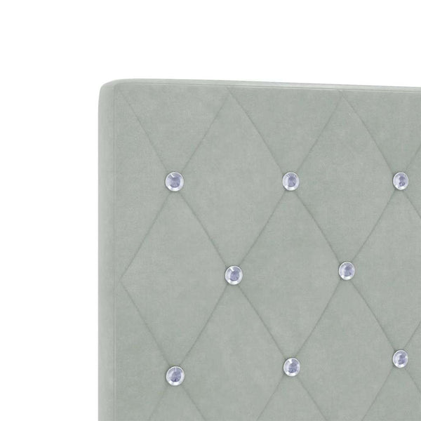 vidaXL LED Headboard with LED Light Strips Light Grey 200 cm Velvet