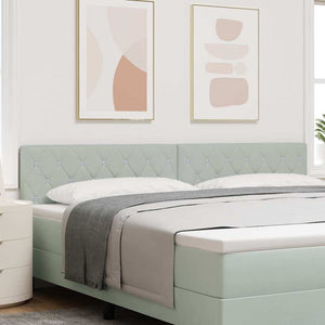vidaXL LED Headboard with LED Light Strips Light Grey 200 cm Velvet