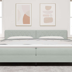 vidaXL LED Headboard with LED Light Strips Light Grey 200 cm Velvet