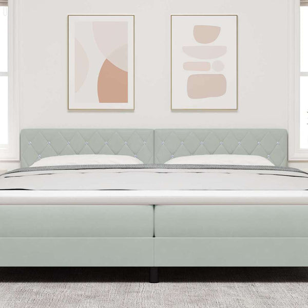 vidaXL LED Headboard with LED Light Strips Light Grey 200 cm Velvet