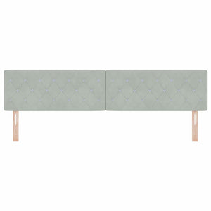vidaXL LED Headboard with LED Light Strips Light Grey 200 cm Velvet