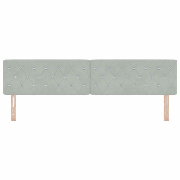 vidaXL LED Headboard with LED Light Strips Light Grey 200 cm Velvet