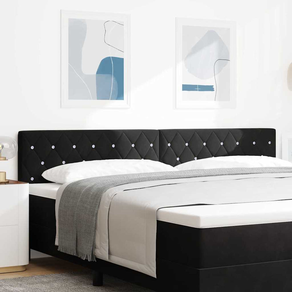 vidaXL LED Headboard with LED Strips Black 200 cm Velvet