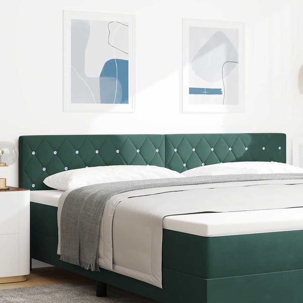 vidaXL LED Headboard with LED Strips Dark Green 200 cm Velvet