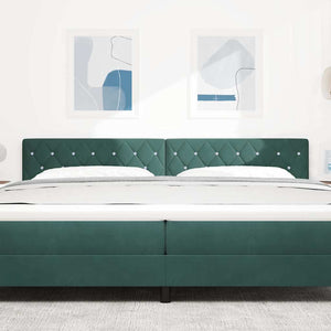 vidaXL LED Headboard with LED Strips Dark Green 200 cm Velvet