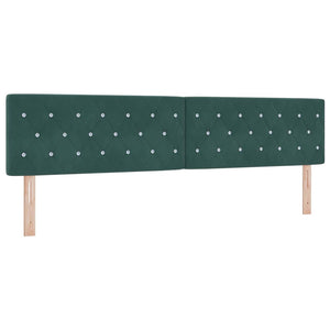 vidaXL LED Headboard with LED Strips Dark Green 200 cm Velvet