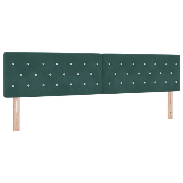 vidaXL LED Headboard with LED Strips Dark Green 200 cm Velvet