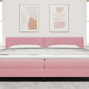 vidaXL LED Headboard with LED Strips Pink 200 cm Velvet