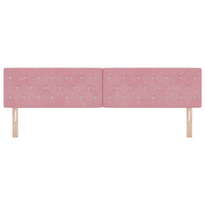 vidaXL LED Headboard with LED Strips Pink 200 cm Velvet