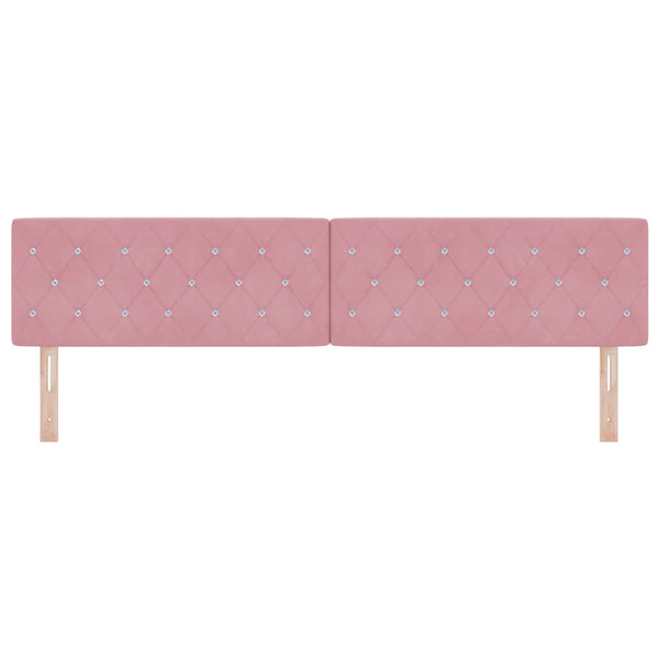 vidaXL LED Headboard with LED Strips Pink 200 cm Velvet