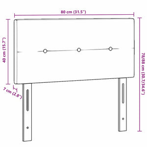 vidaXL LED Headboard with LED Light Strips Grey 80 cm Velvet