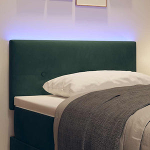 vidaXL LED Headboard with LED Strips Green 80 cm Velvet