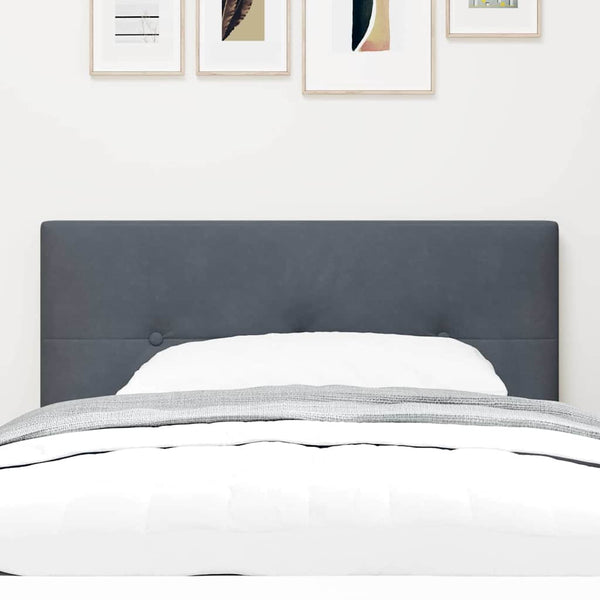 vidaXL LED Headboard with LED Strips Grey 90 cm Velvet