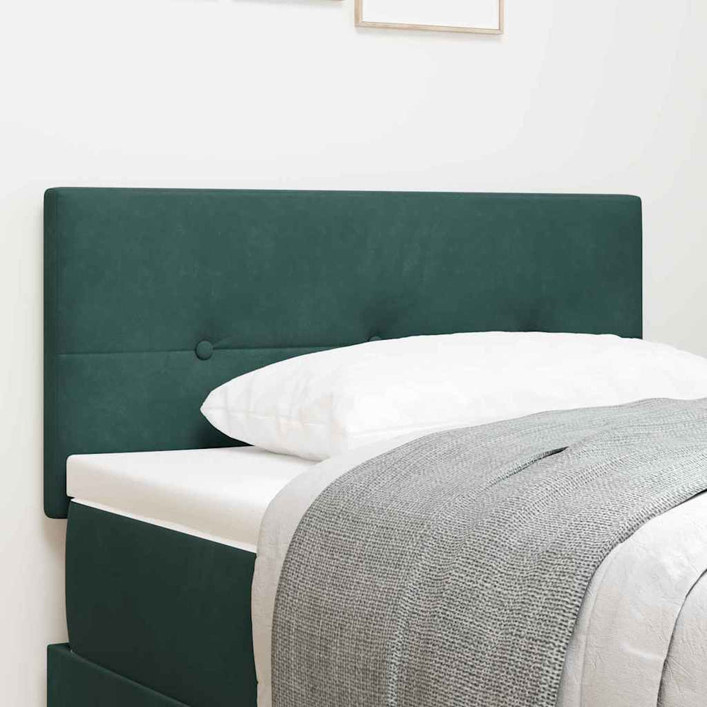 vidaXL LED Headboard with LED Strips Green 90 cm Velvet