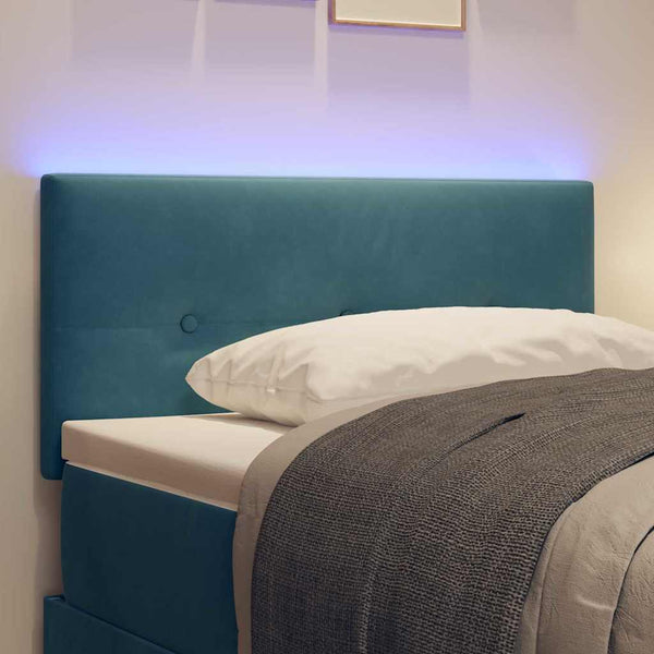 LED Kopfteil Blau 90 cm Samt