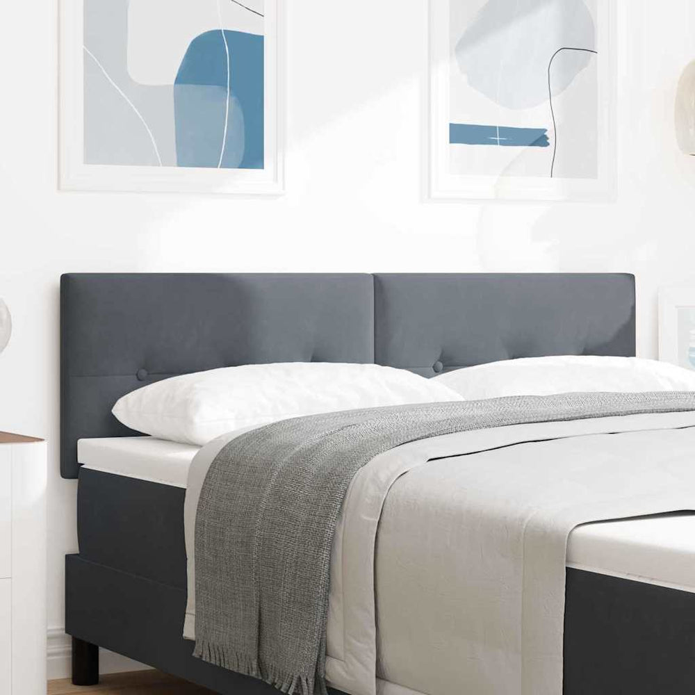 LED Kopfteil Grau Samt 144 cm