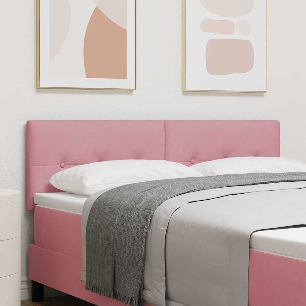 LED Kopfteil Rosa Samt 144 cm