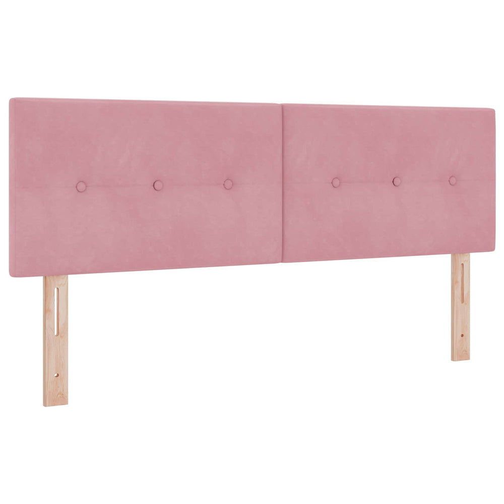 LED Kopfteil Rosa Samt 144 cm