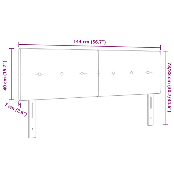 LED Kopfteil Rosa Samt 144 cm