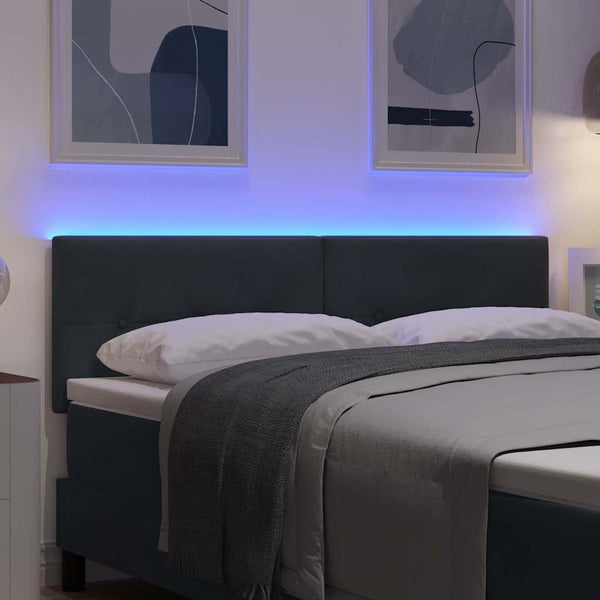 LED Kopfteil Grau 160 cm Samt
