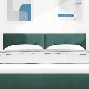 vidaXL LED Headboard with LED Strips Green 160 cm Velvet
