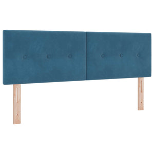vidaXL LED Headboard with LED Light Strips Blue 160 cm Velvet