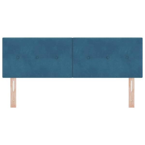 vidaXL LED Headboard with LED Light Strips Blue 160 cm Velvet