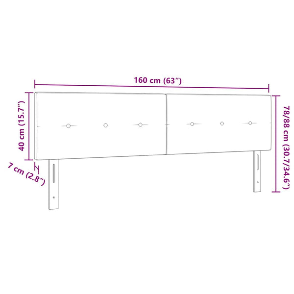 vidaXL LED Headboard with LED Light Strips Blue 160 cm Velvet