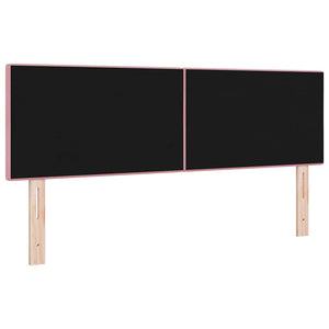 vidaXL LED Headboard with LED Light Strips Pink 160 cm Velvet