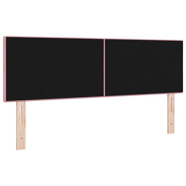 vidaXL LED Headboard with LED Light Strips Pink 160 cm Velvet