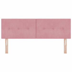 vidaXL LED Headboard with LED Light Strips Pink 160 cm Velvet