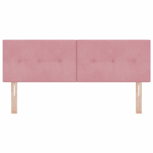 vidaXL LED Headboard with LED Light Strips Pink 160 cm Velvet