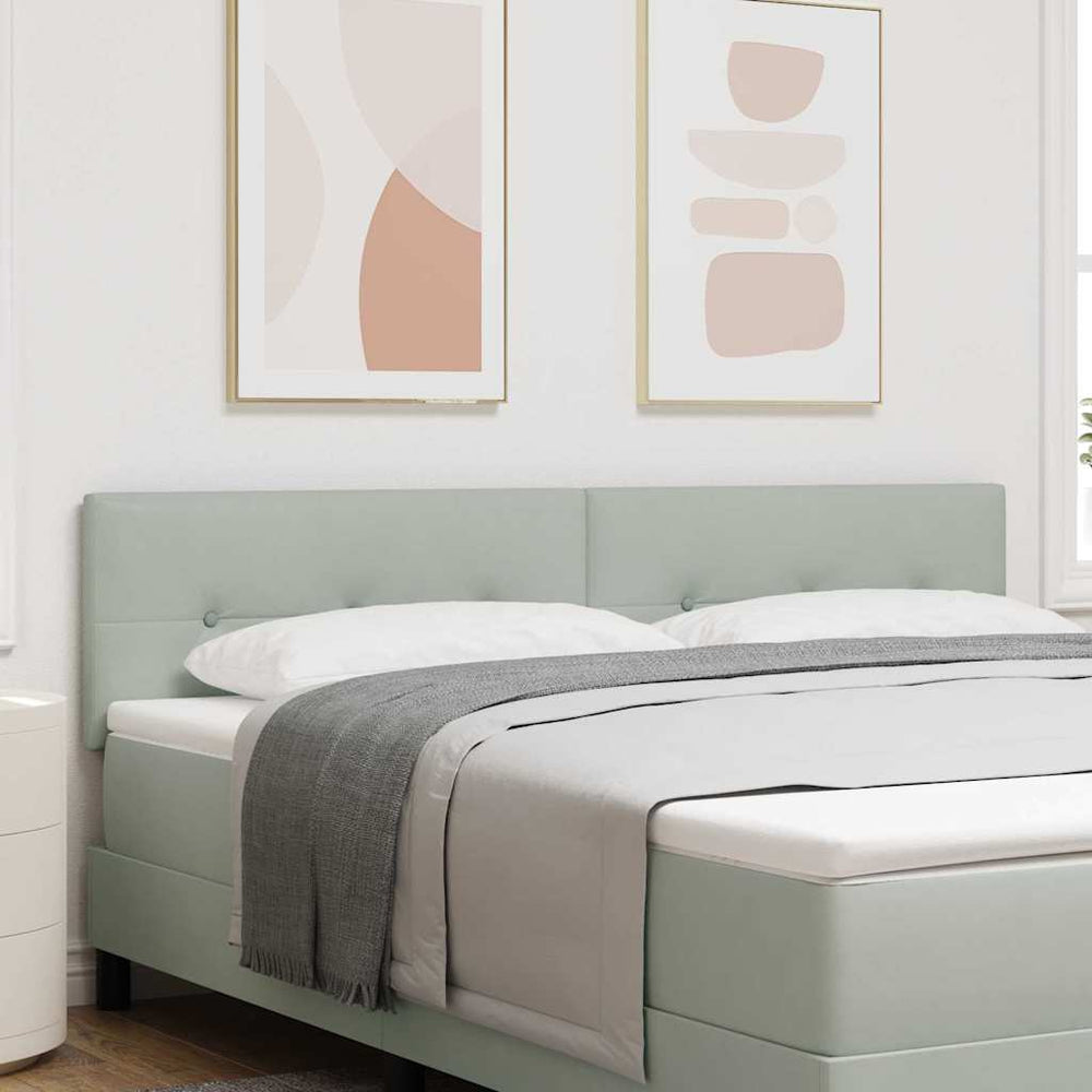 vidaXL LED Headboard with LED Strips Light Grey 180 cm Velvet