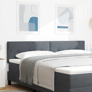 vidaXL LED Headboard with LED Light Strips Grey 180 cm Velvet