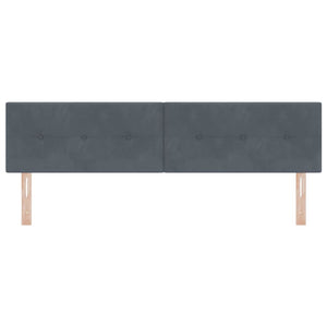 vidaXL LED Headboard with LED Light Strips Grey 180 cm Velvet