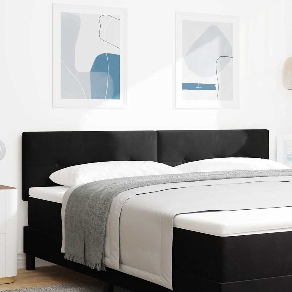 vidaXL LED Headboard with LED Strips Black 180 cm Velvet