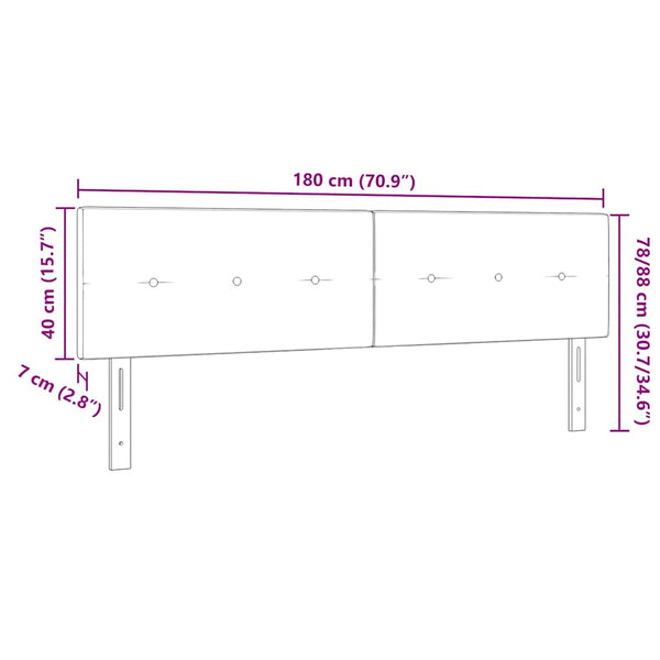 vidaXL LED Headboard with LED Strips Black 180 cm Velvet