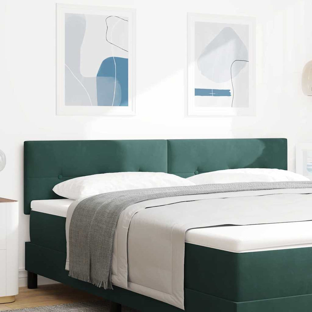 vidaXL LED Headboard with LED Strips Green 180 cm Velvet