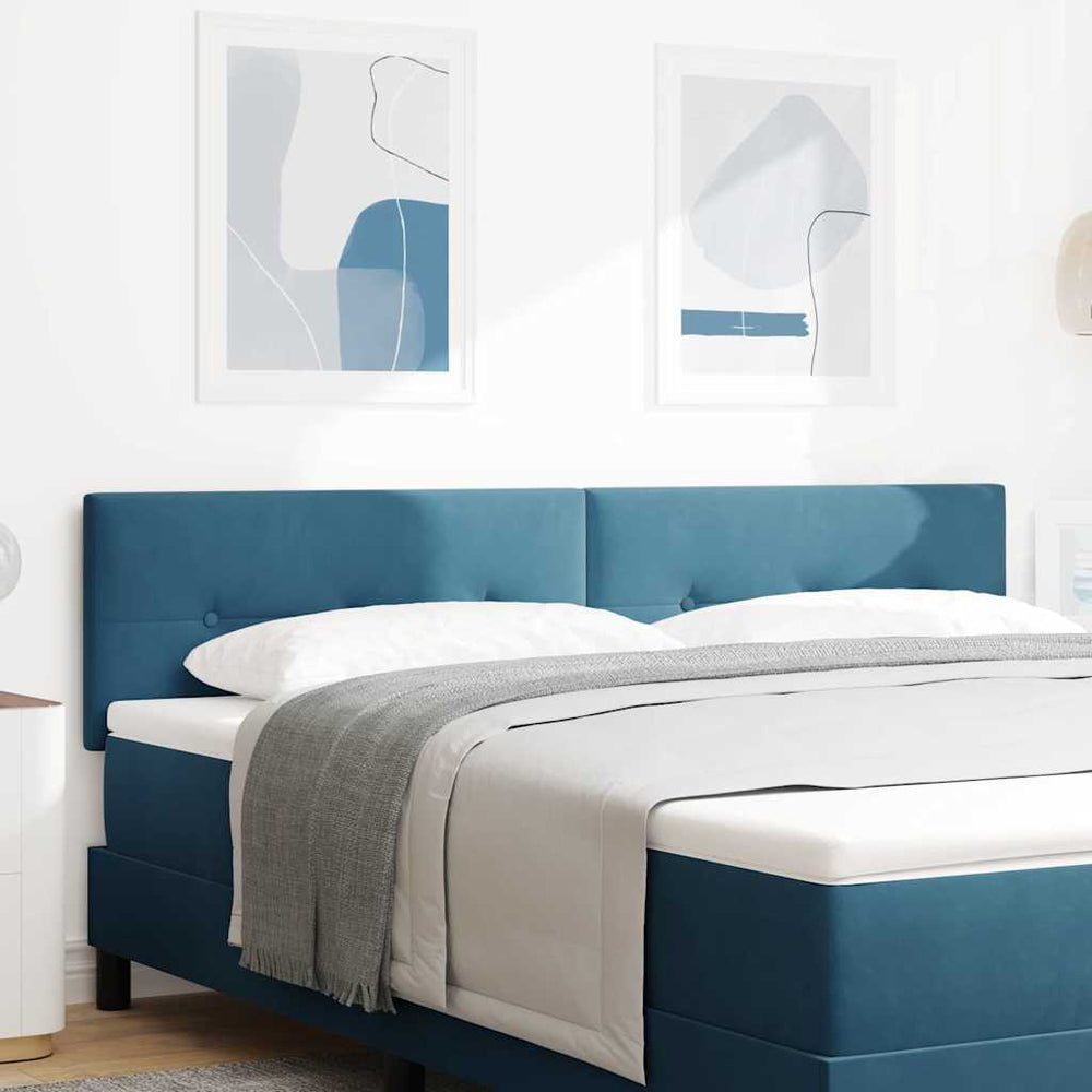 vidaXL LED Headboard with LED Strips Blue 180 cm Velvet