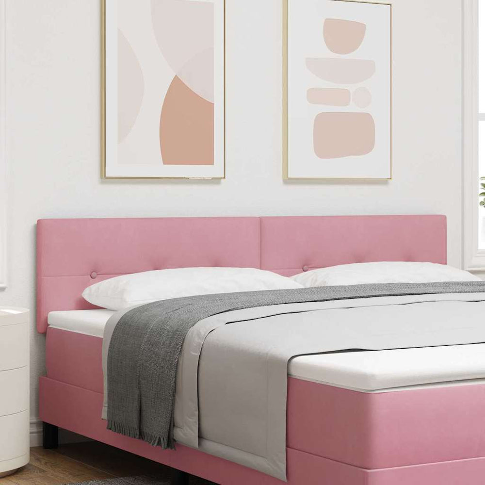 vidaXL LED Headboard with LED Light Strips Pink 180 cm Velvet