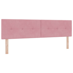 vidaXL LED Headboard with LED Light Strips Pink 180 cm Velvet