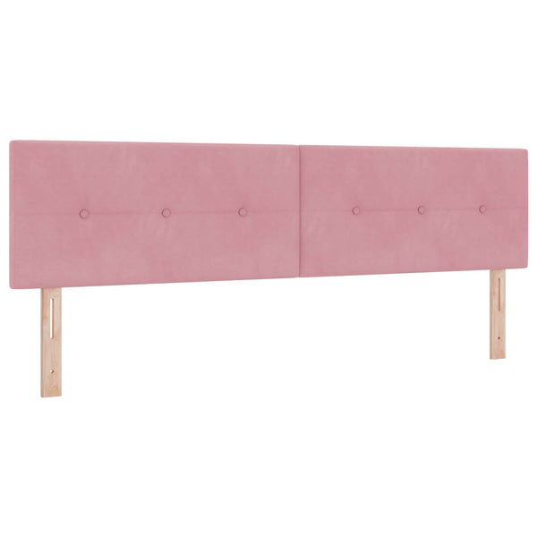 vidaXL LED Headboard with LED Light Strips Pink 180 cm Velvet