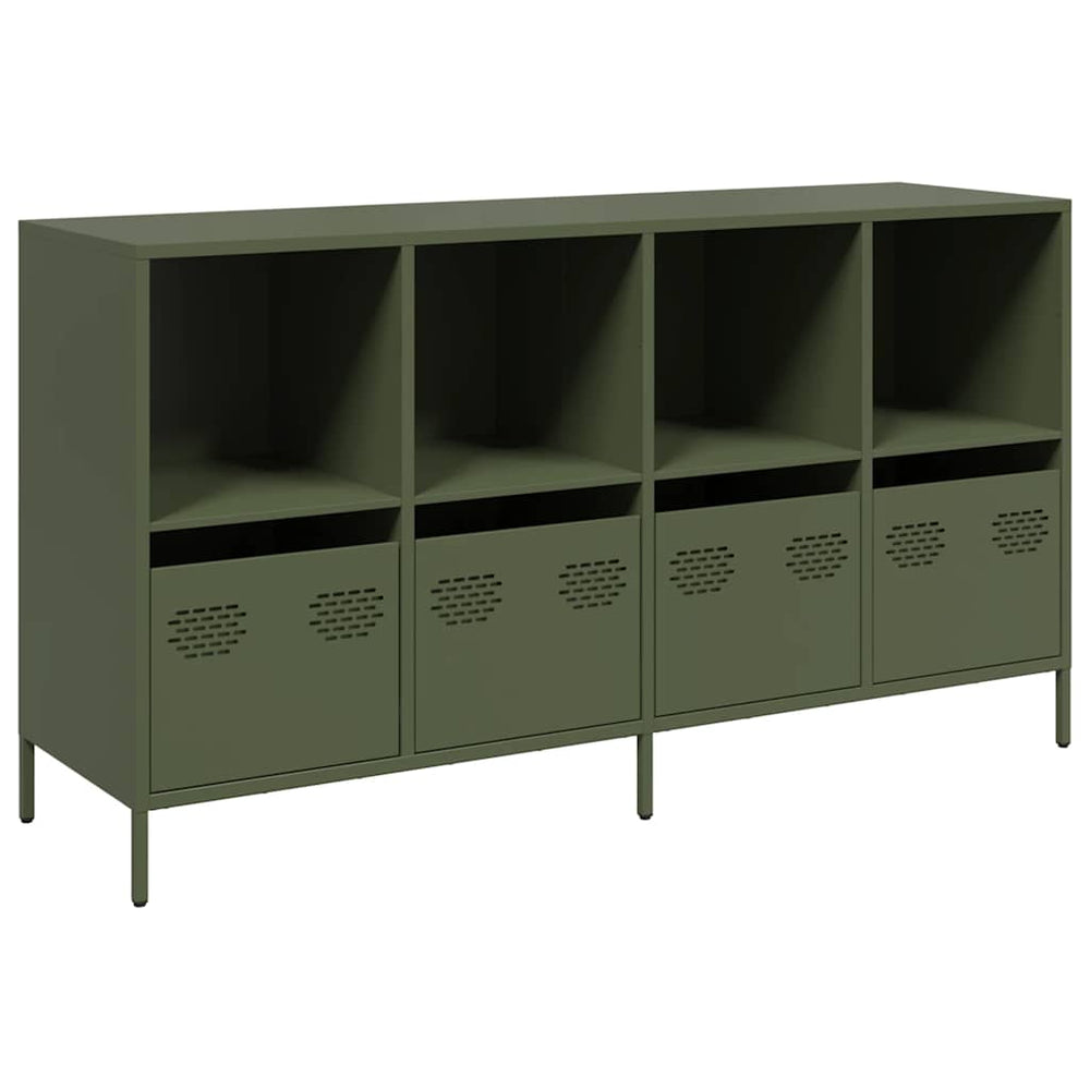 vidaXL Sideboard Olive Green 135x39x73.5 cm Cold-Rolled Steel