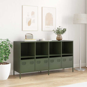 vidaXL Sideboard Olive Green 135x39x73.5 cm Cold-Rolled Steel